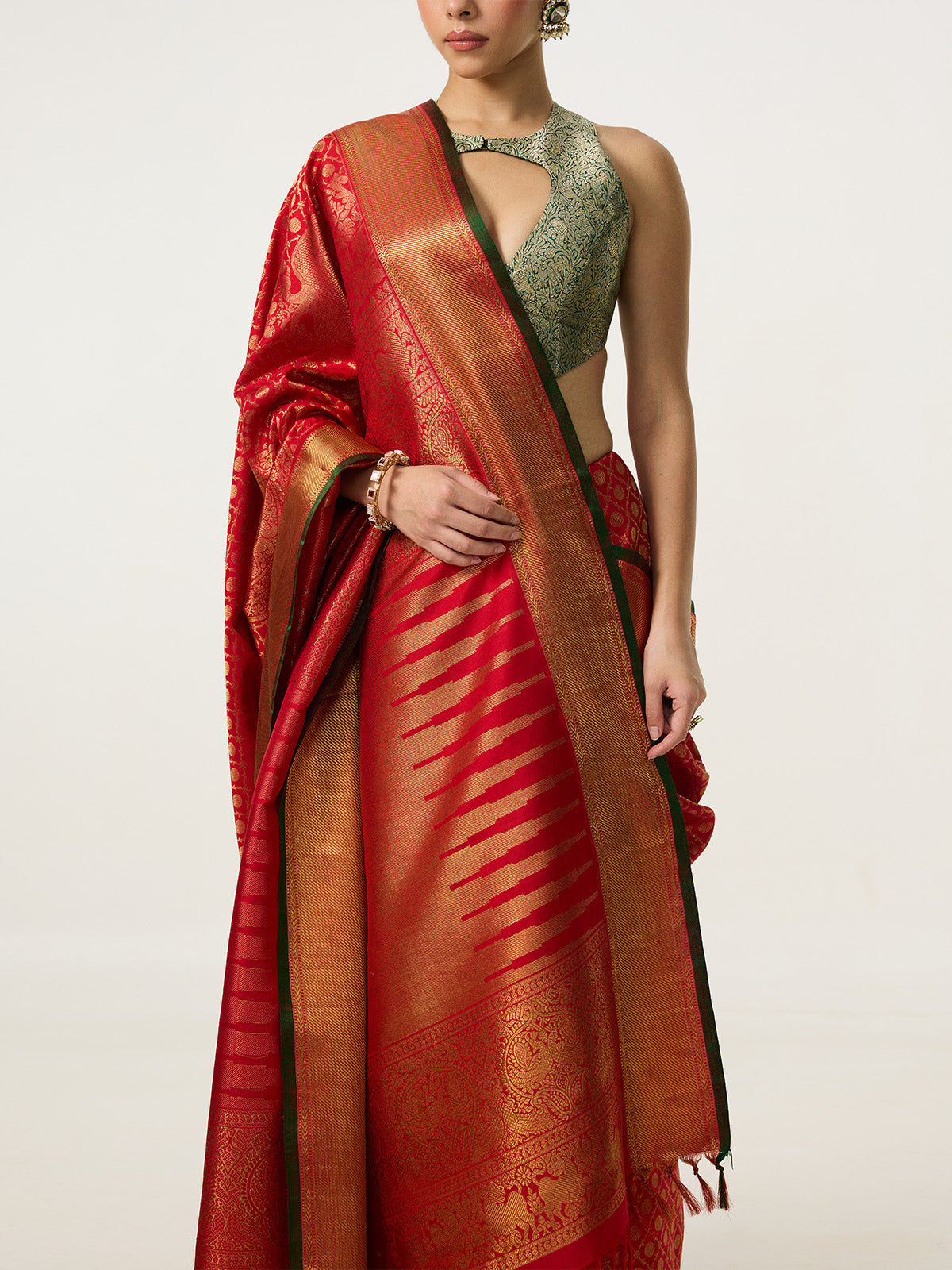 Handwoven Red Kanjivaram Saree