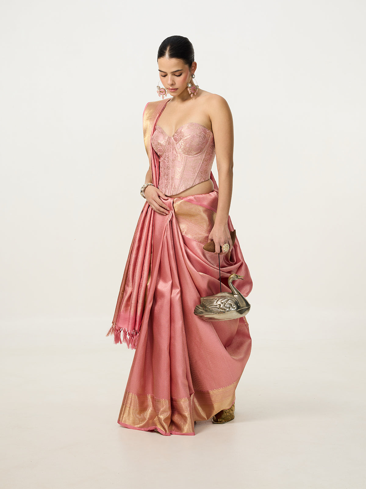 Handwoven Pink Kanjivaram Saree