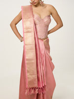 Handwoven Pink Kanjivaram Saree