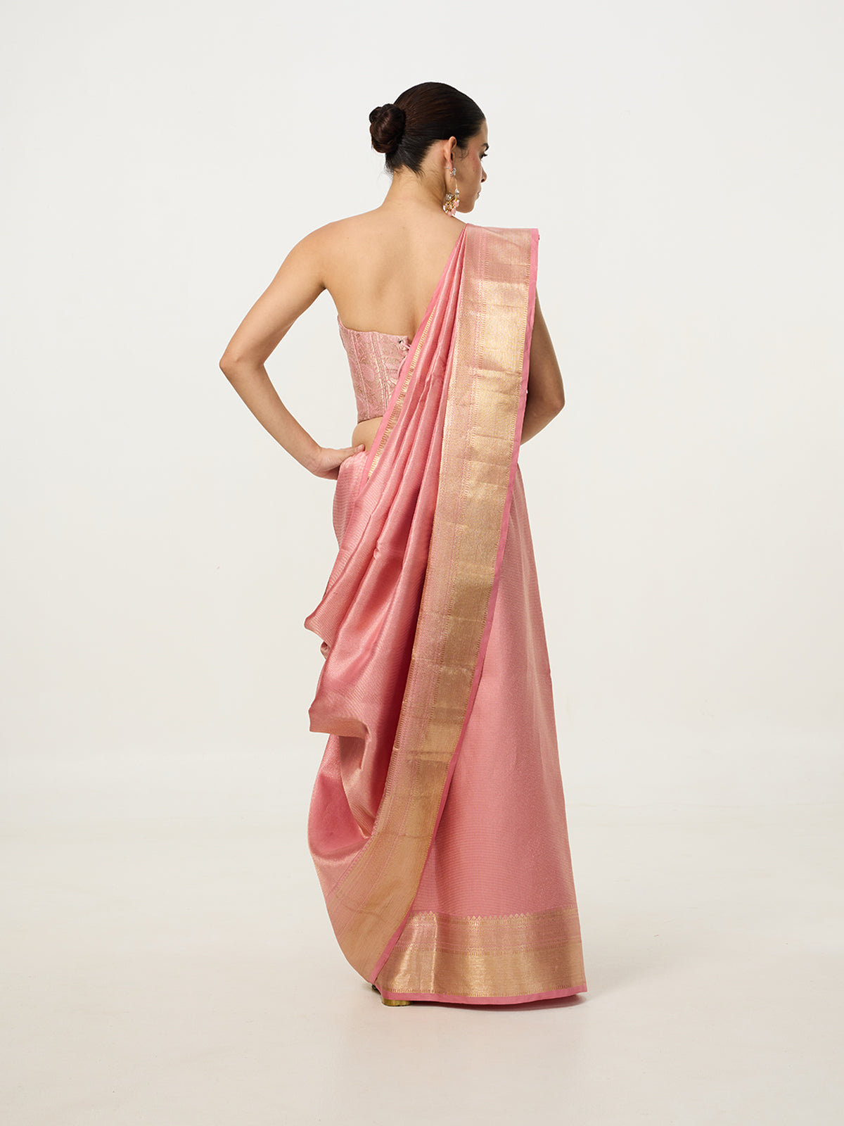 Handwoven Pink Kanjivaram Saree