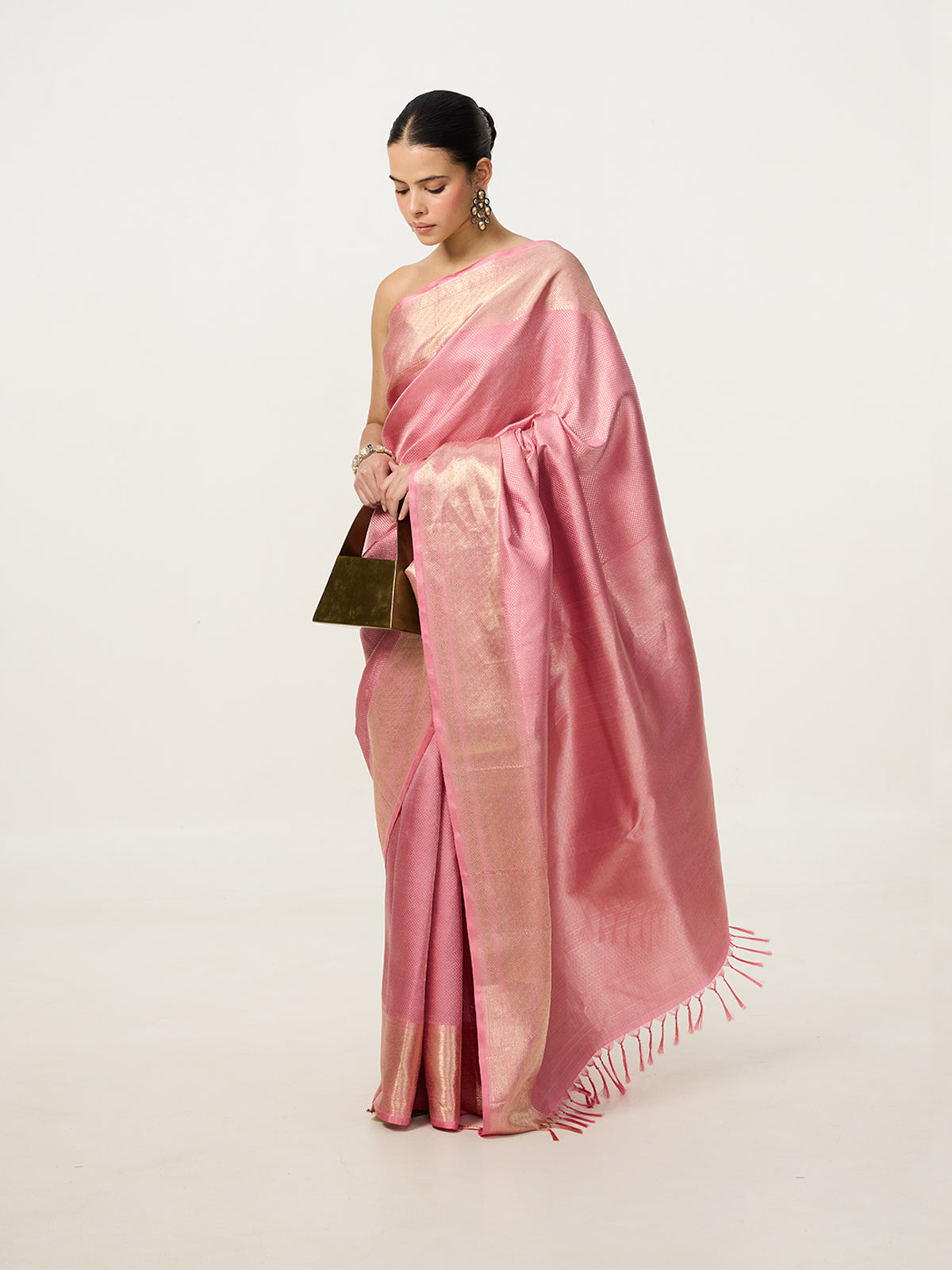 Handwoven Pink Kanjivaram Saree