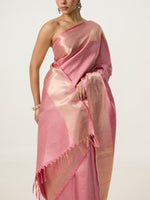 Handwoven Pink Kanjivaram Saree