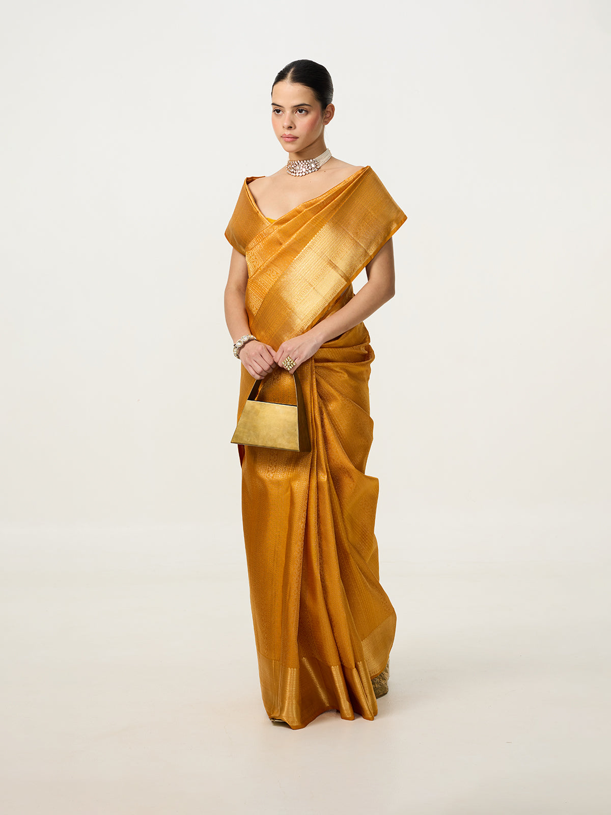Handwoven Citrine Yellow Kanjivaram Saree