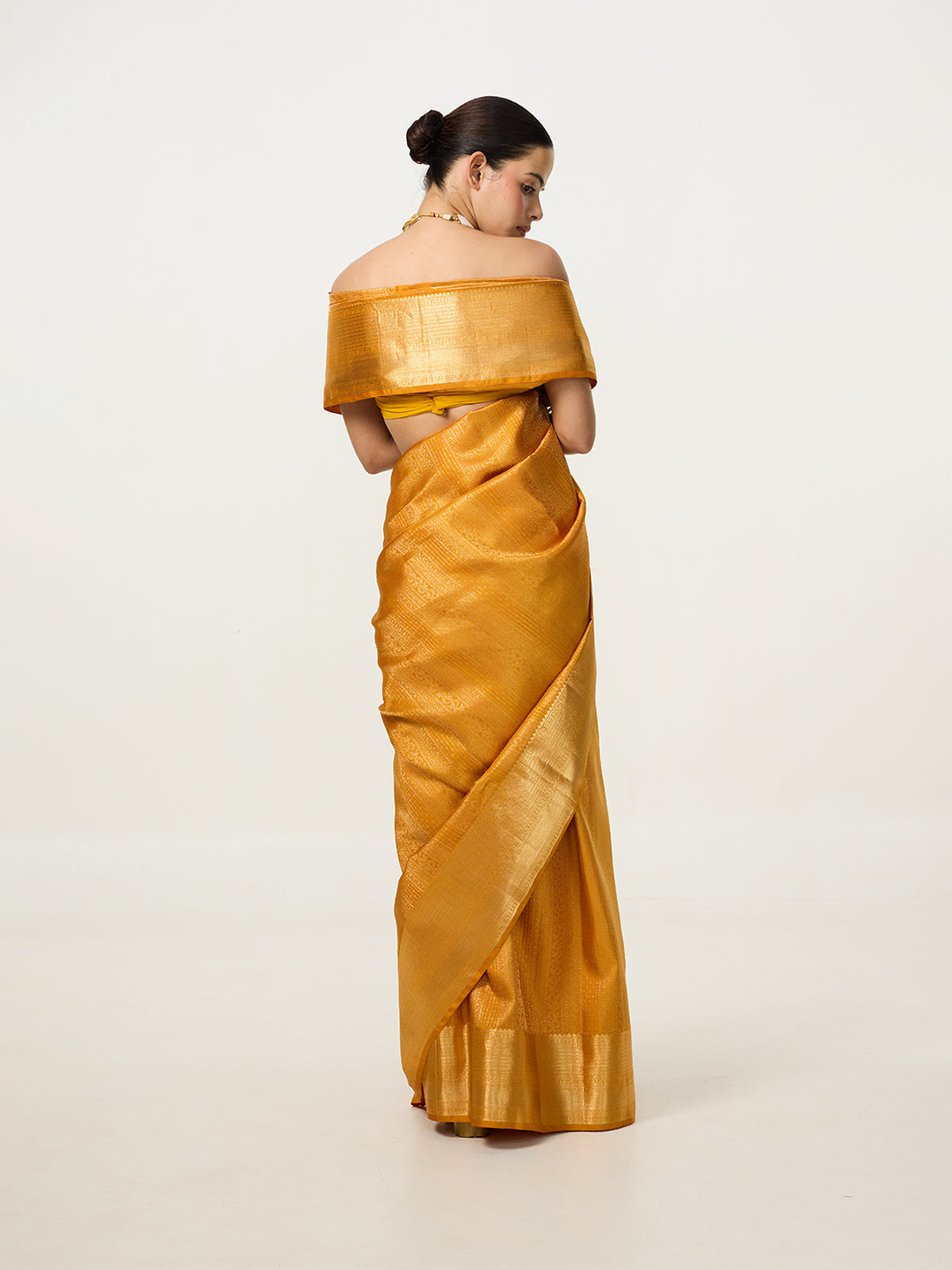 Handwoven Citrine Yellow Kanjivaram Saree
