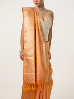 Handwoven Orange Kanjivaram Saree