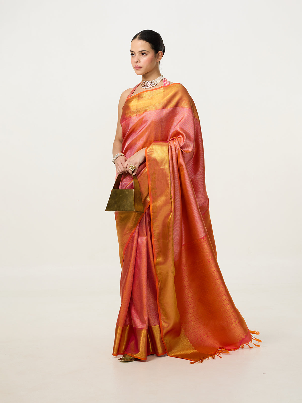 Handwoven Mustard Yellow Kanjivaram Saree