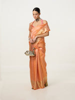 Handwoven Dusty Peach Kanjivaram Saree