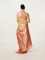 Handwoven Rose Gold Kanjivaram Saree