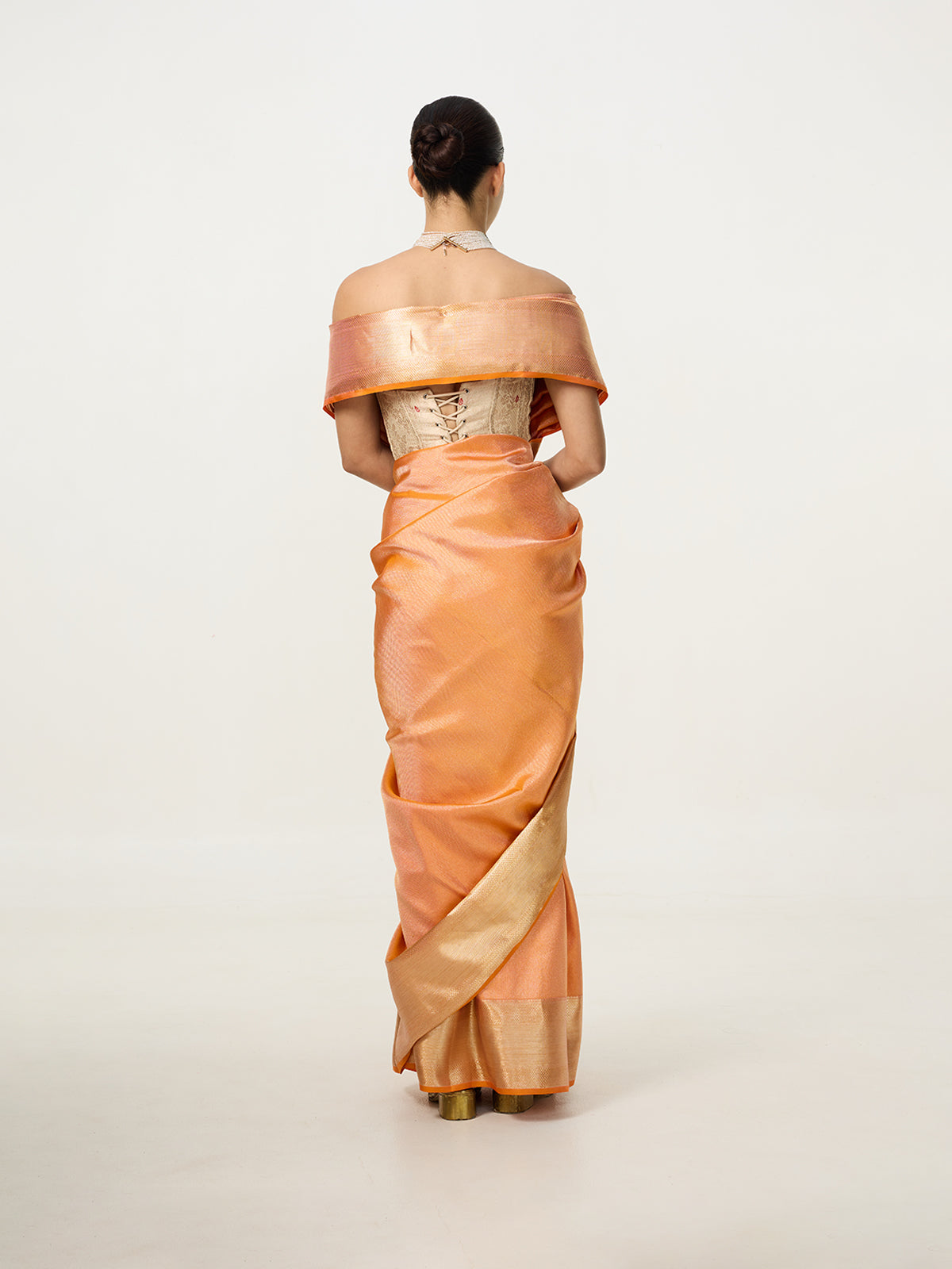 Handwoven Soft Peach Kanjivaram Saree
