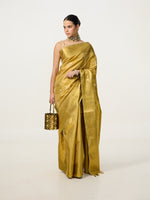 Handwoven Gold Kanjivaram Saree
