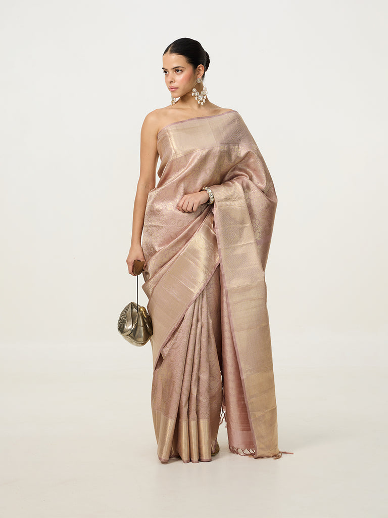 Handwoven Grey Kanjivaram Saree