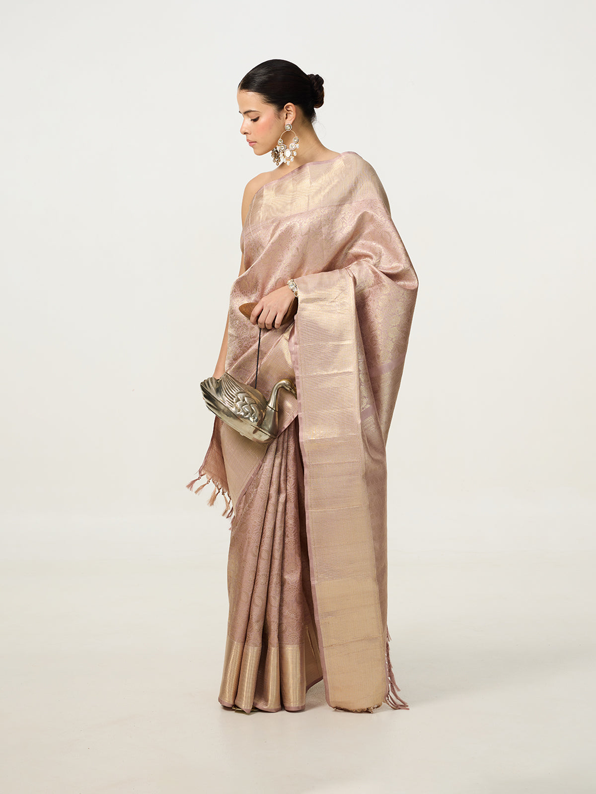 Handwoven Grey Kanjivaram Saree