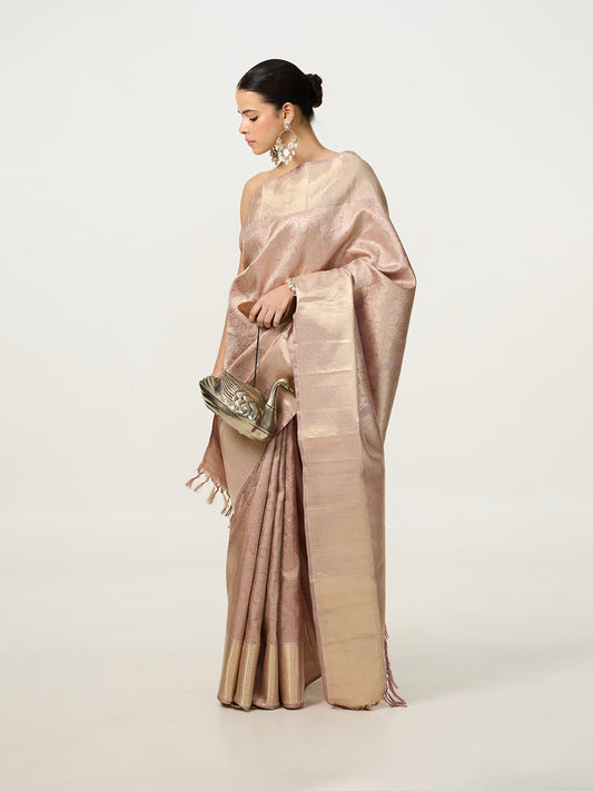 Handwoven Grey Kanjivaram Saree