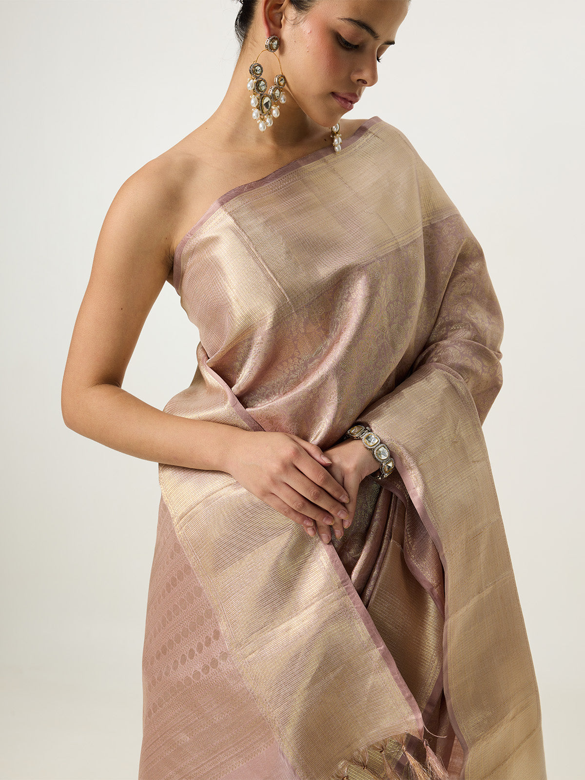 Handwoven Grey Kanjivaram Saree