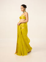 Handwoven Yellow Ochre Organza Saree