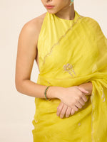 Handwoven Canary Yellow Saree