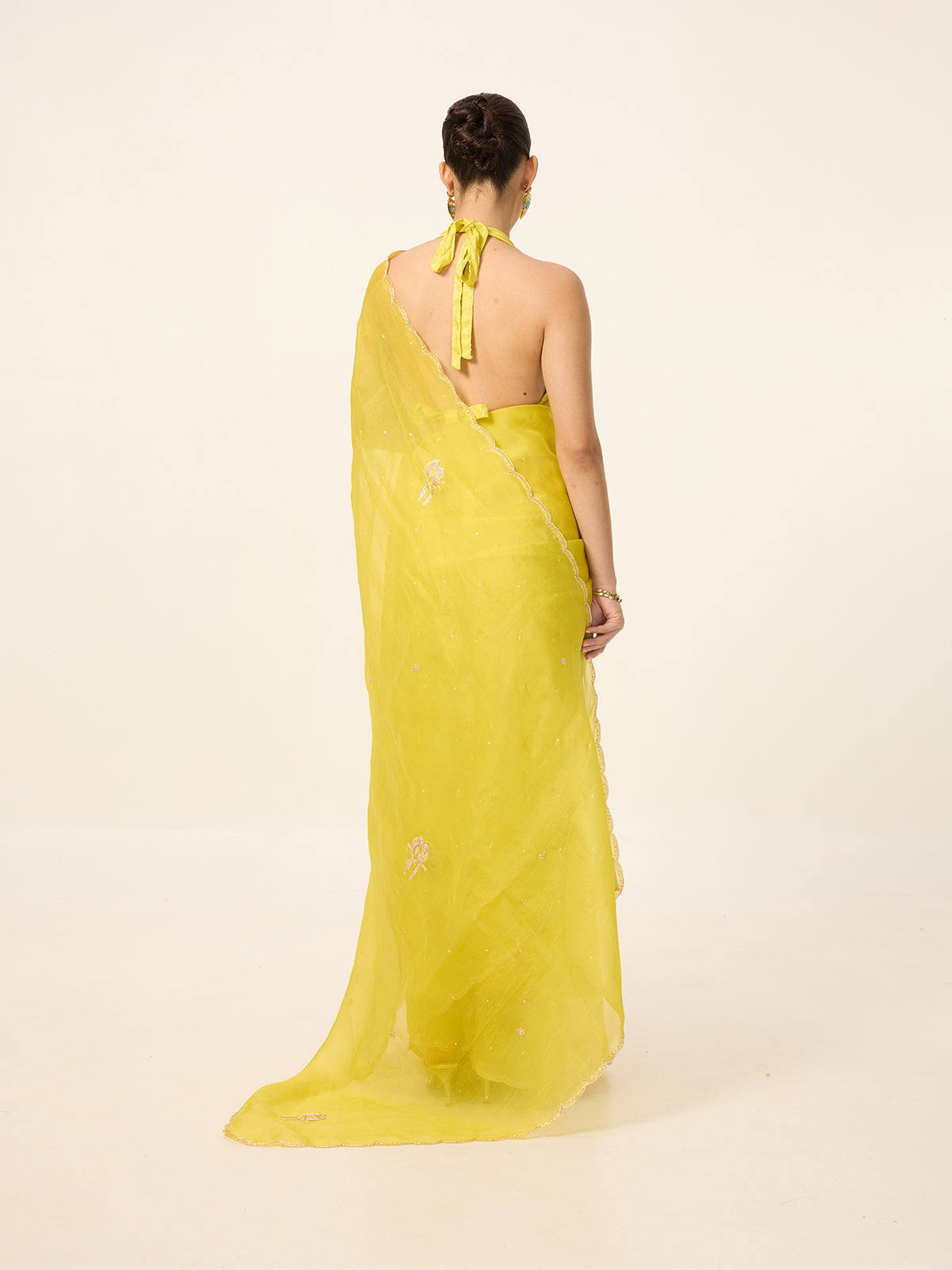 Handwoven Canary Yellow Saree