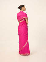 Handwoven Electric Pink Georgette Saree