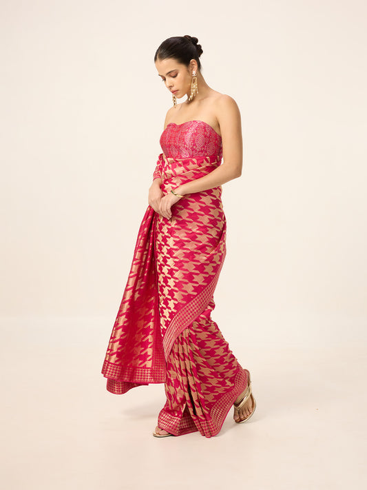 The Deep Pink Gerum Saree