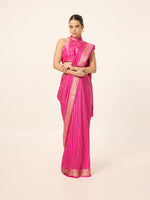 Handwoven Fuchisa Georgette Saree