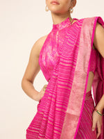 Handwoven Fuchisa Georgette Saree