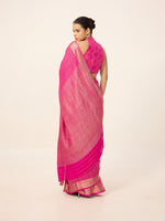 Handwoven Fuchisa Georgette Saree