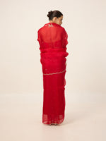 Handwoven Ruby Red Organza Saree