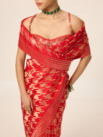 The Red Gerum Saree
