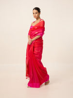 Handwoven Deep Pink Organza Saree