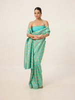 The Turquoise Blue Gerum Saree