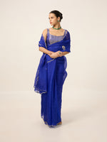 Handwoven Saphire Blue Organza Saree