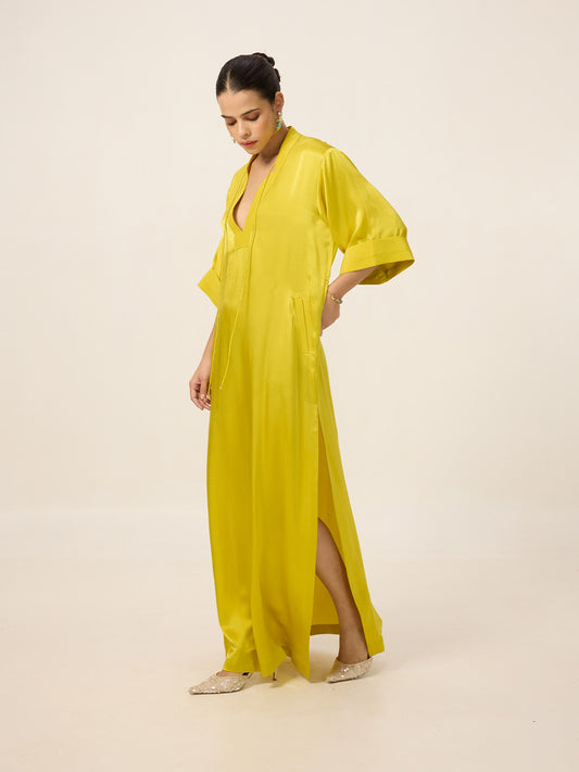 Handwoven Corn Yellow Kaftan