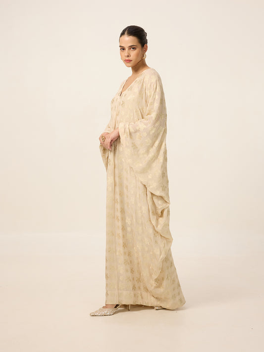 Handwoven Ivory-Gold Kaftan