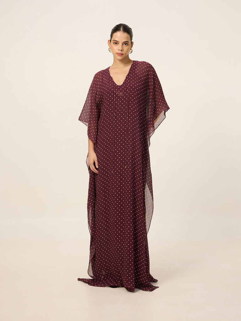 Handwoven Maroon Kaftan