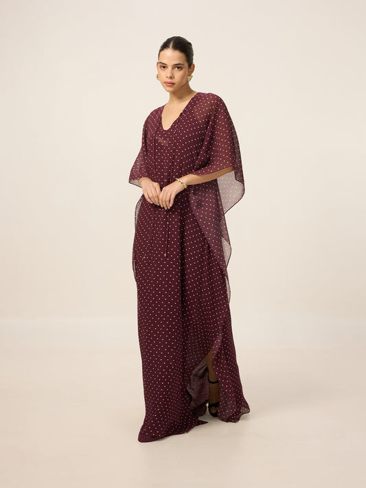 Handwoven Maroon Kaftan