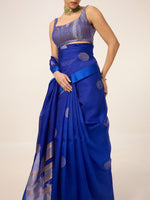 Handwoven Electric Blue Organza Saree