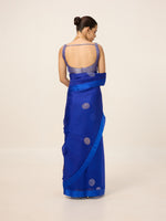 Handwoven Electric Blue Organza Saree