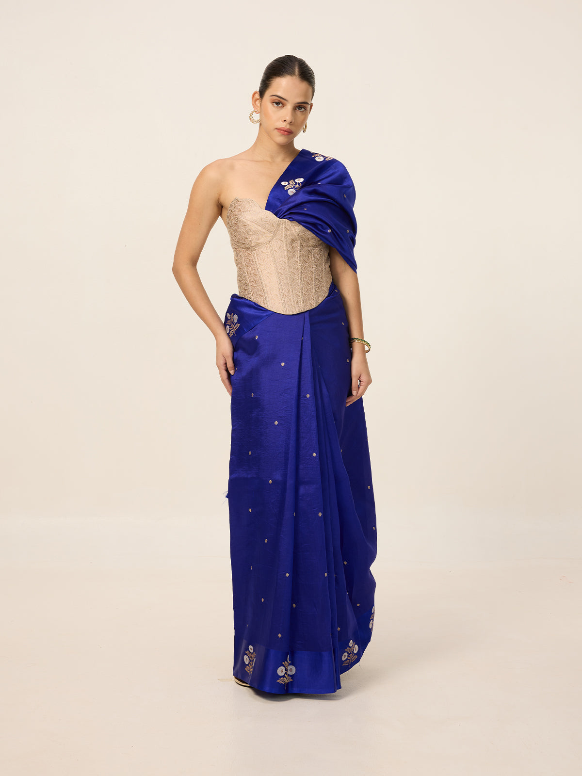 Handwoven Indigo Blue Silk Saree