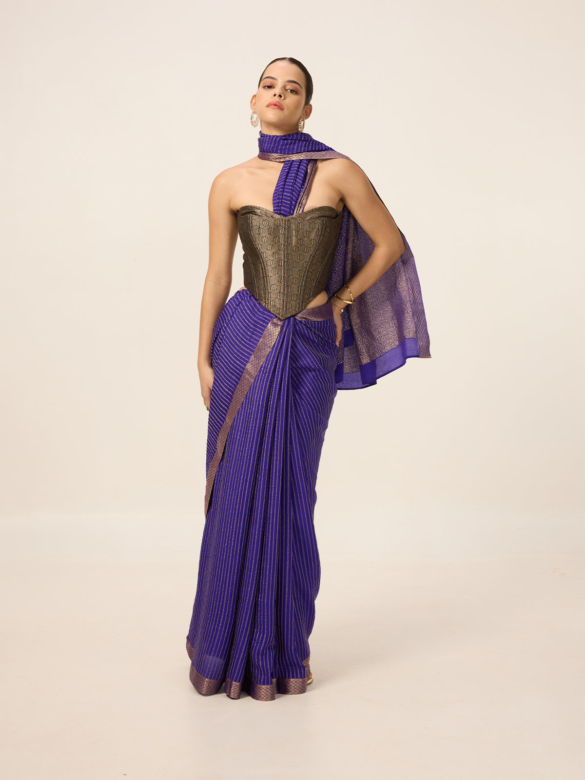 Handwoven Purple Georgette Saree