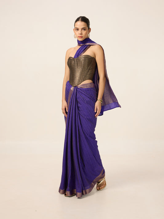 Handwoven Purple Georgette Saree