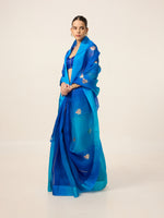 Handwoven Deep Blue Organza Saree