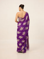 Handwoven Purple Chiffon Saree