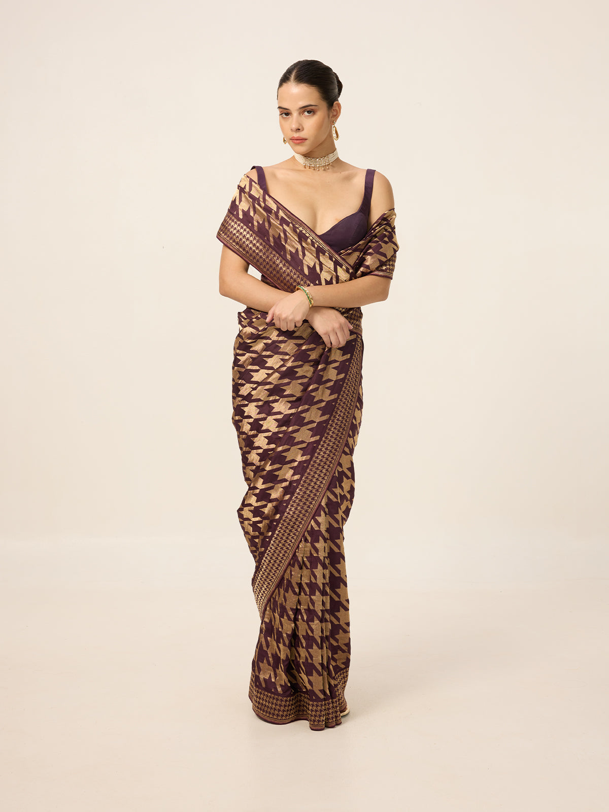 The Burgundy Gerum Saree