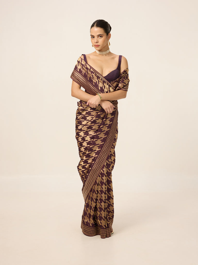 The Burgundy Gerum Saree