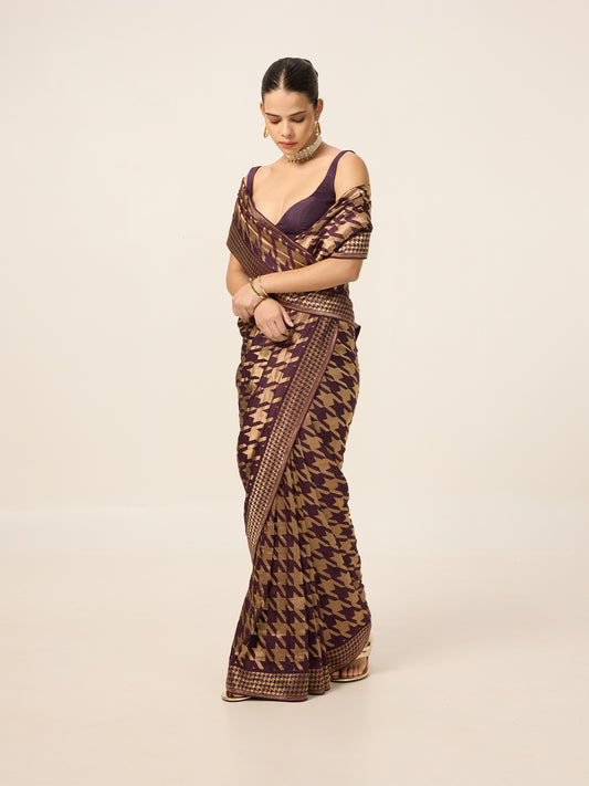 The Burgundy Gerum Saree