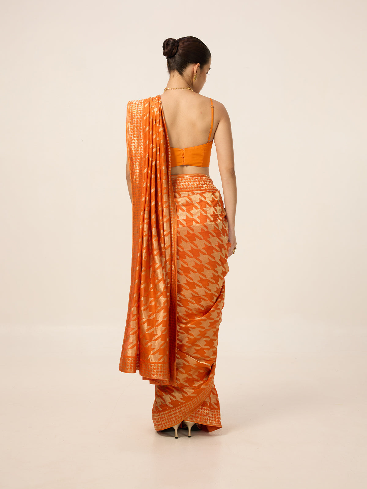 The Rust Orange Gerum Saree