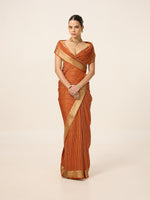 Handwoven Burnt Orange Georgette Saree