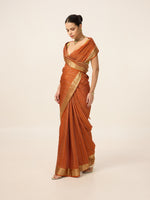 Handwoven Burnt Orange Georgette Saree
