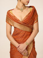 Handwoven Burnt Orange Georgette Saree
