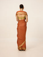 Handwoven Burnt Orange Georgette Saree